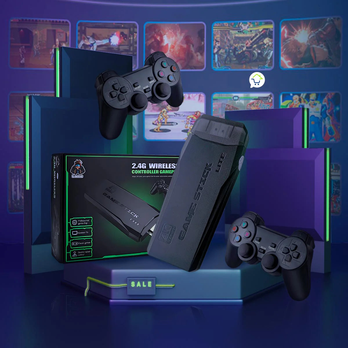 CONSOLA GAMESTICK 4K (+20.000 juegos de 9 consolas) + 2 mandos 🎮