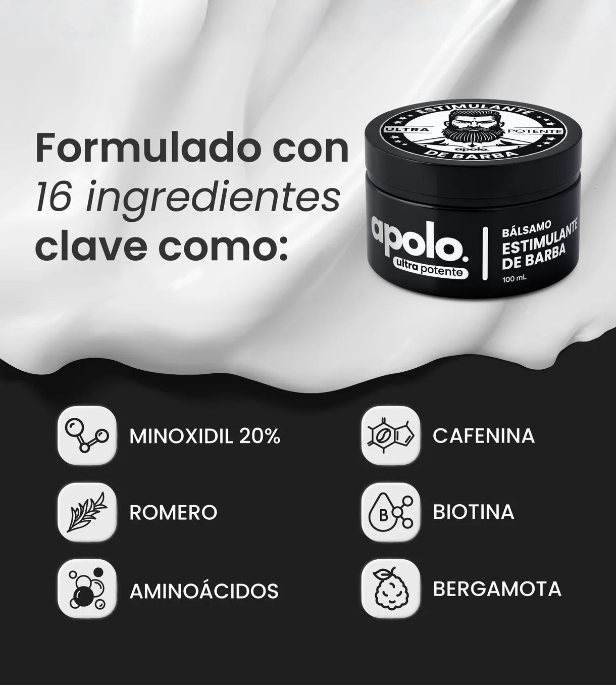 Bálsamo Estimulante de Barba Apolo — Ultra Potente