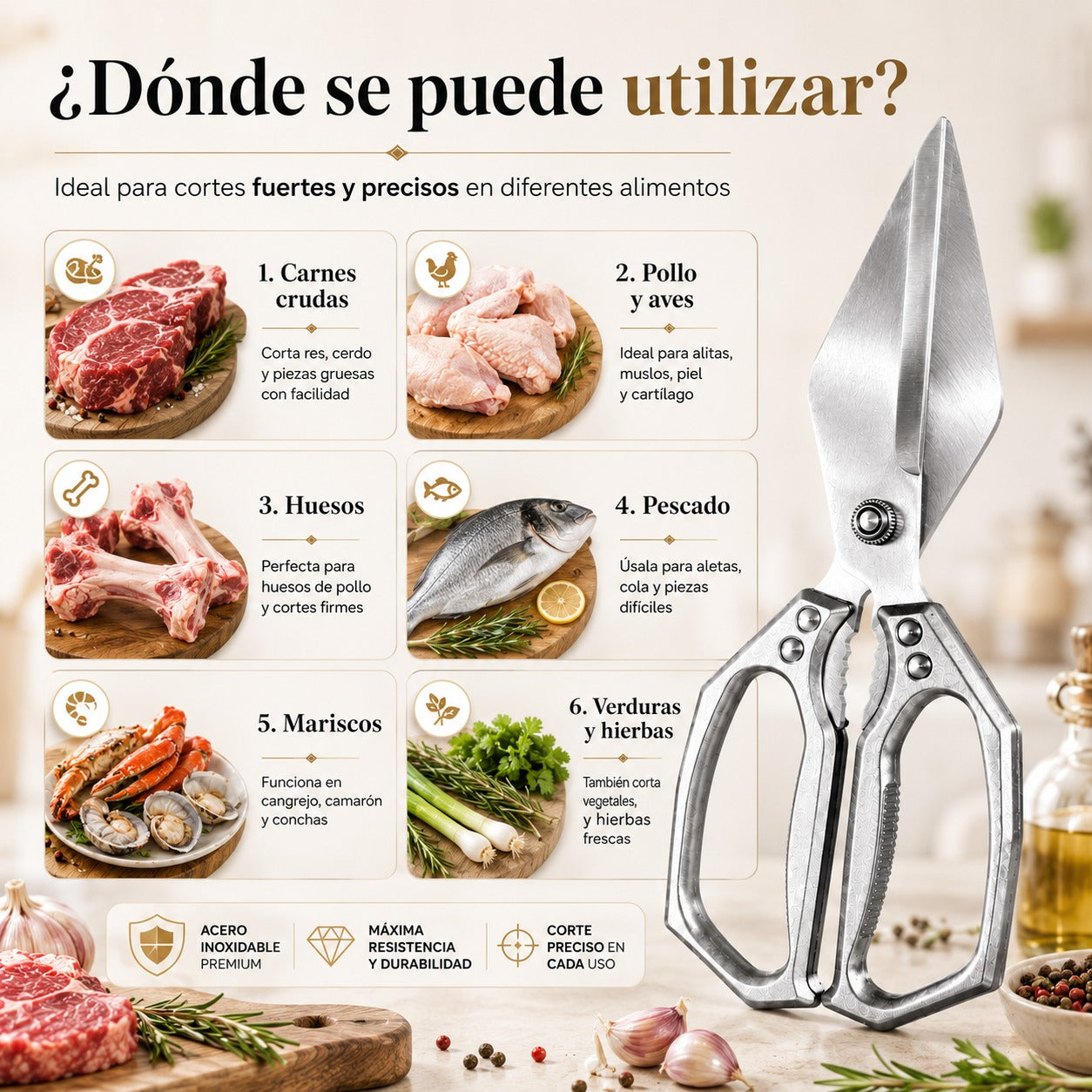 Tijeras profesionales de cocina