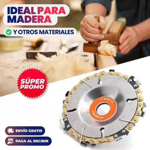 DISCO CON CADENA PARA CORTE DE MADERA