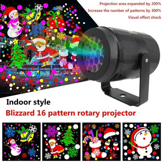 🎄 Proyector Navideño LED Impermeable – 16 Imágenes en Movimiento