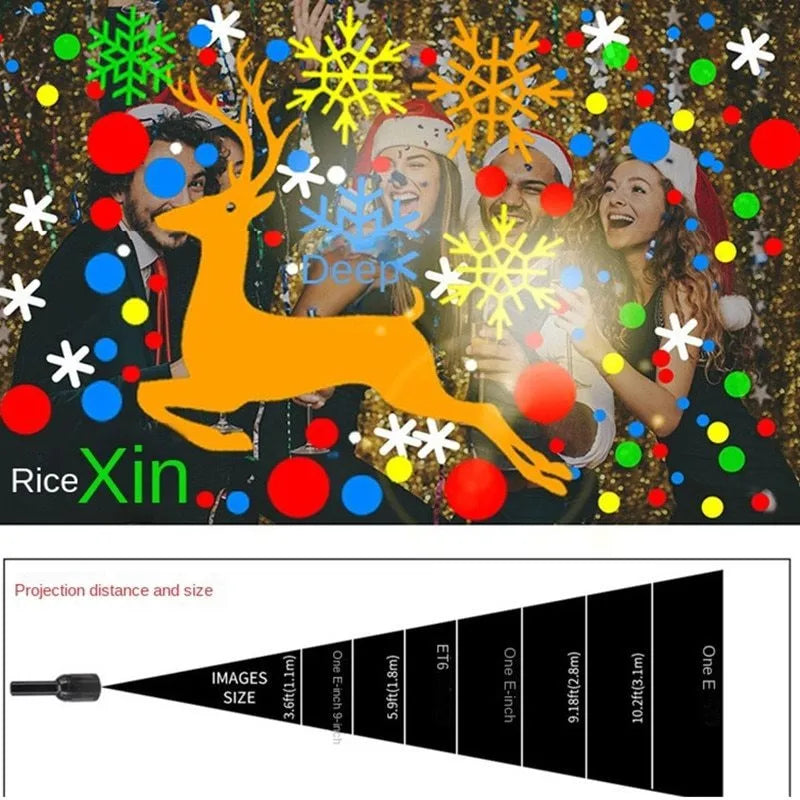 🎄 Proyector Navideño LED Impermeable – 16 Imágenes en Movimiento
