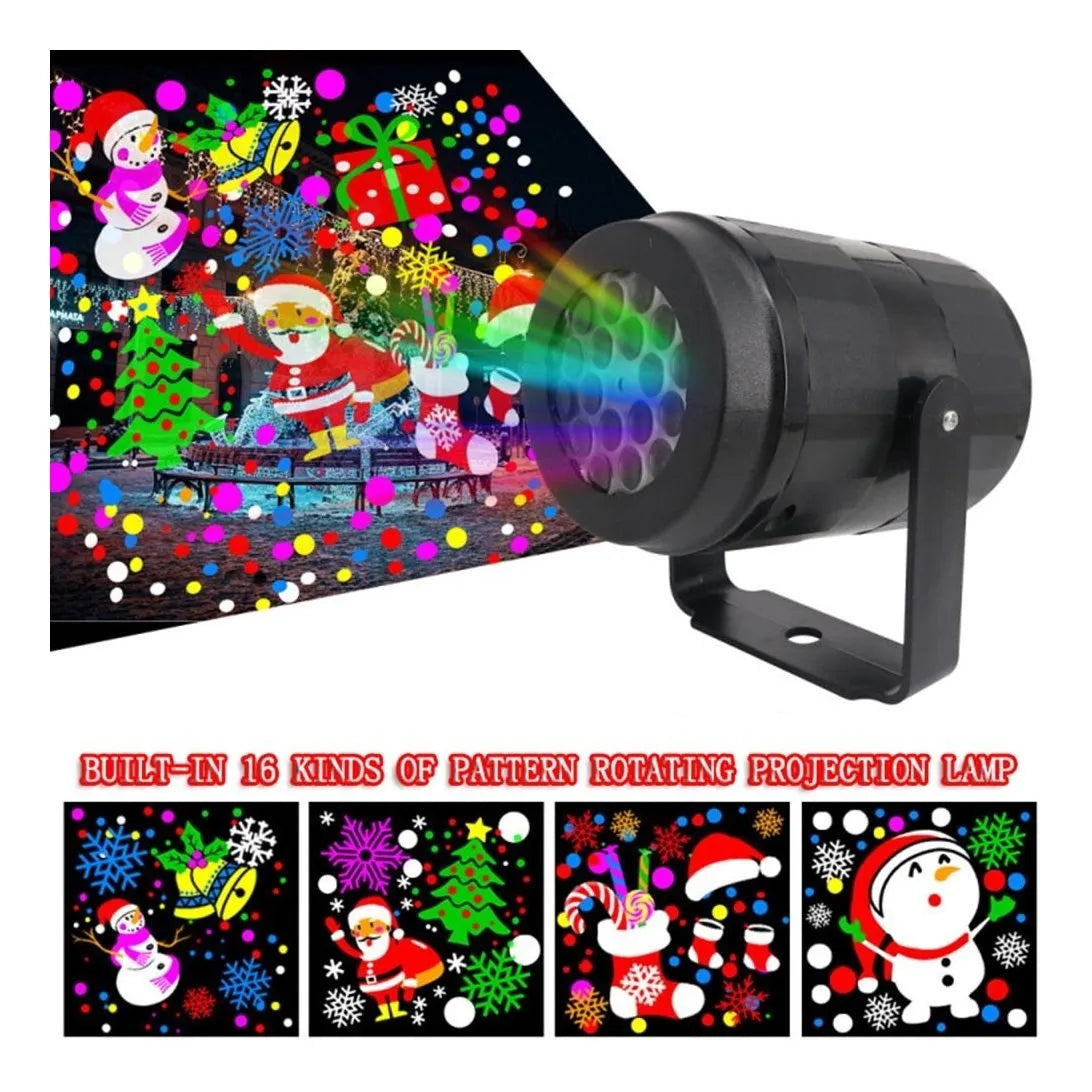 🎄 Proyector Navideño LED Impermeable – 16 Imágenes en Movimiento