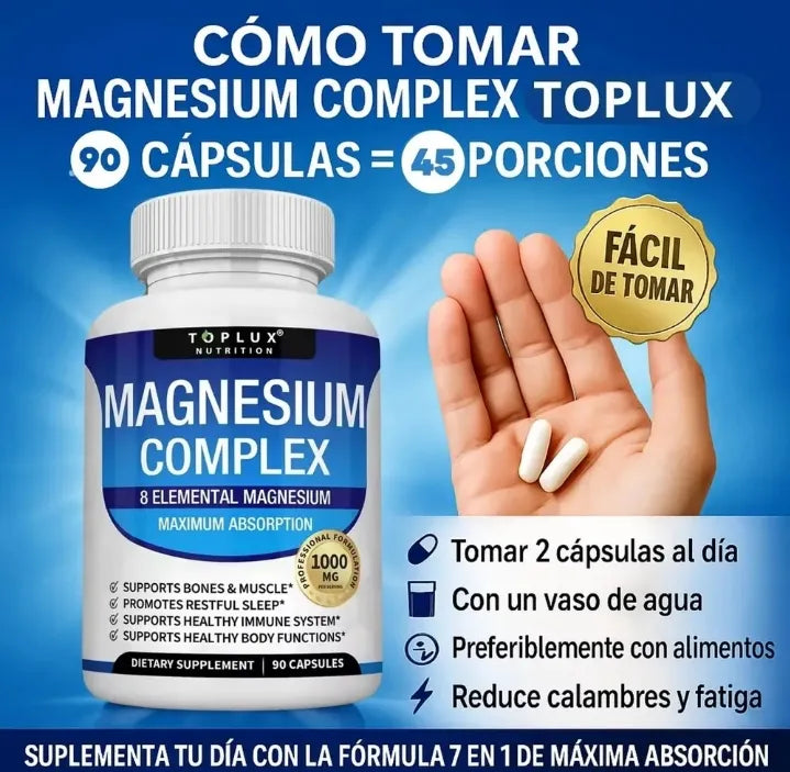 Magnesio Complex Magnesium X1 Tarro De 90 Capsulas Natural