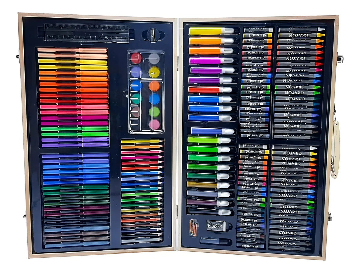 Set De Arte Y Dibujo Para Niños En Madera X 180 Piezas