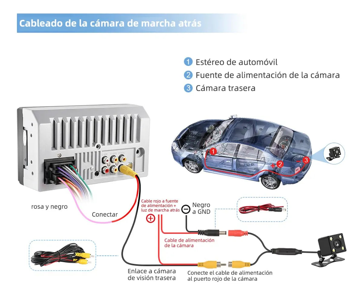 Radio Carro Pantalla 7 Con Camara De Reversa USB 7010B