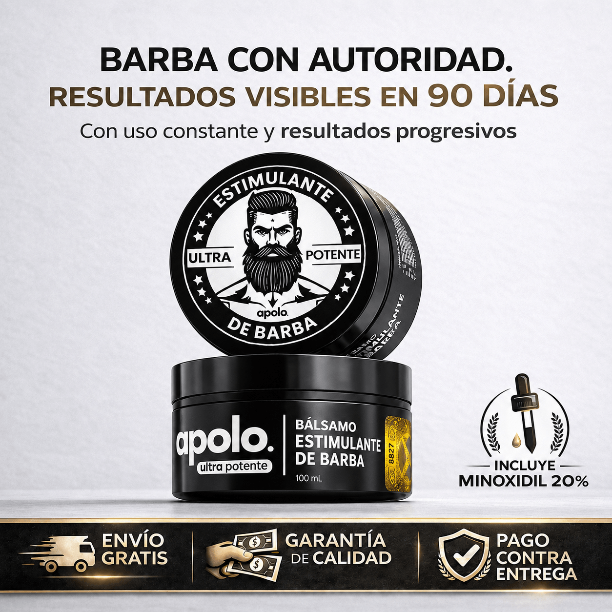 Bálsamo Estimulante de Barba Apolo — Ultra Potente