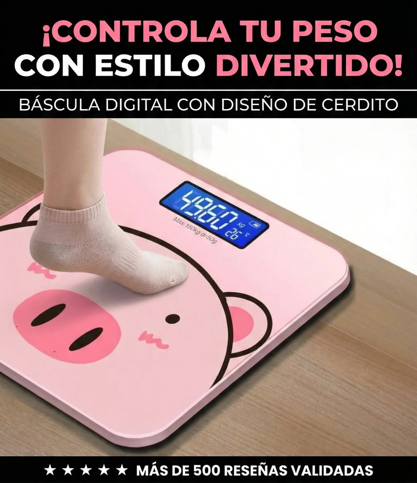 Báscula electrónica de casa diseño cerdito 🐷